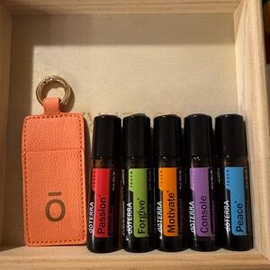 Doterra Roller Blend Set with Coral mini roller keychain